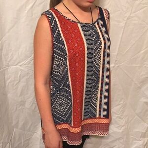 Lady Shears Sleeveless Sway Back Blouse Sz Med